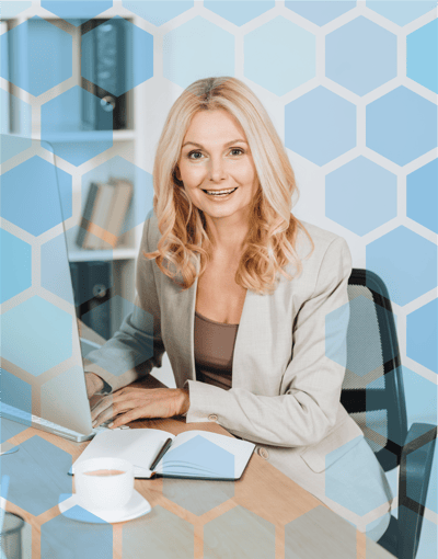Happy salesperson enjoys selling software with frequent feature releases.
