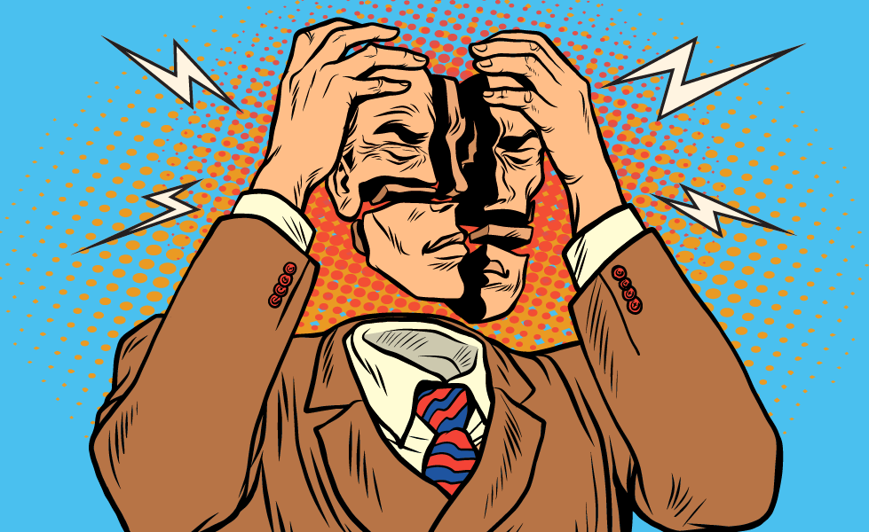 Coding with AI is enough to bring on the insanity, as this cartoon illustration of a human's head breaking apart shows.